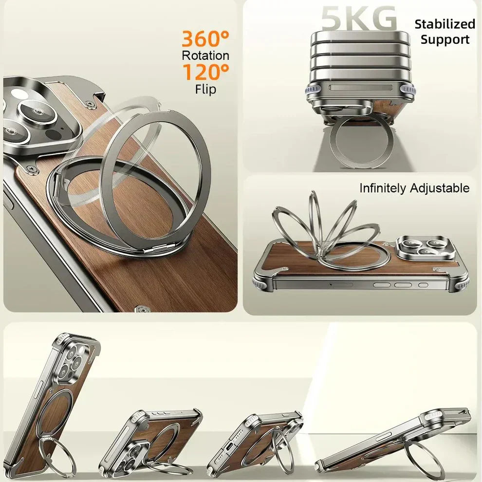 iPhone Luxury Wooden Metal Case