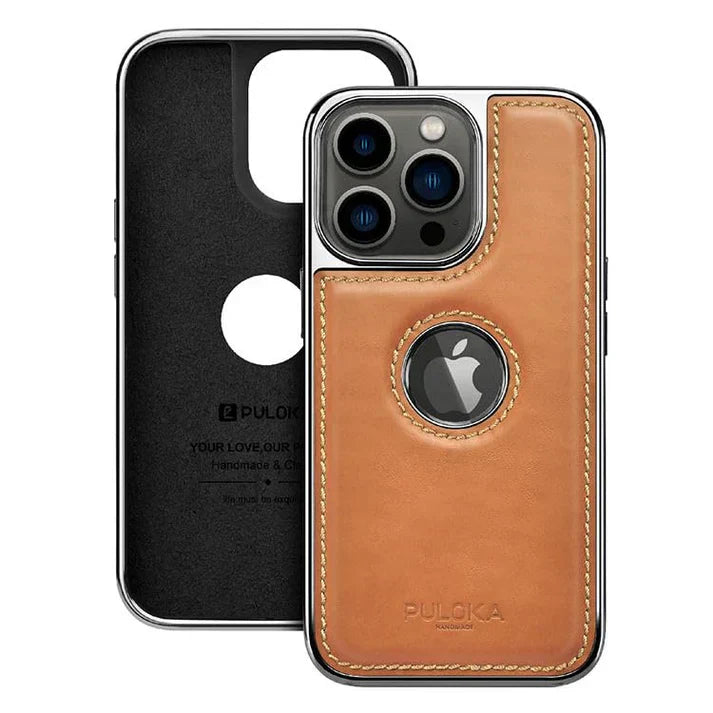 Leather Back Case - Compatible with iPhone Series - Luxury Bumper Case - Flexible Vegan Leather